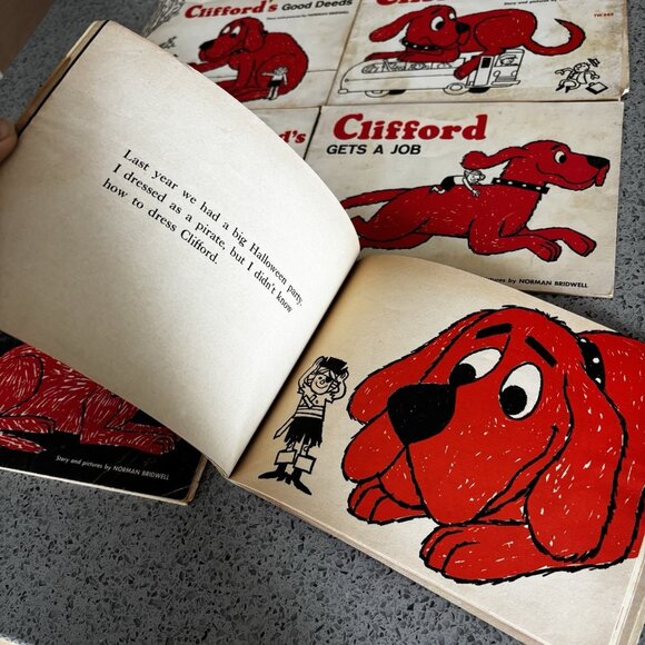 6 Vintage Clifford The Big Red Dog Scholastic Books, Norman Bridwell 1960's Gift - Picture 4 of 6
